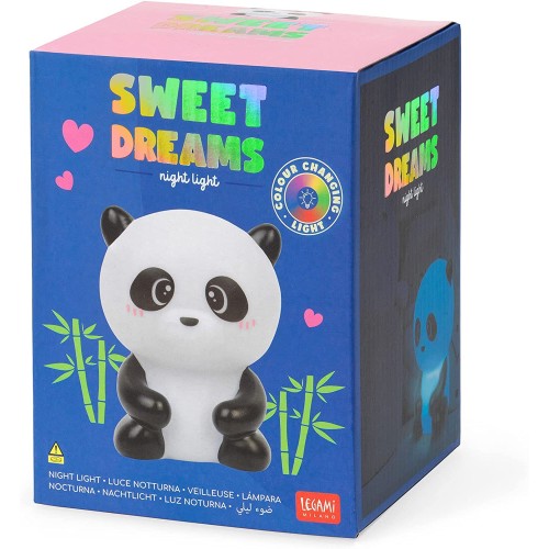 Legami Night Light For Children, 4 Colors, Batteries Included, 20 Hours Of Autonomy, 9X11.5 Cm, Panda Theme NIL0005 805361078219