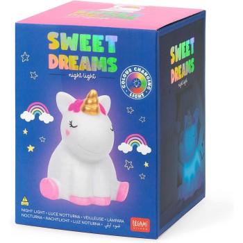 Legami Night Light For Children, 4 Colors, Batteries Included, 20 Hours Of Autonomy, 10.4X11.5 Cm, Unicorn Theme NIL0001 8053610
