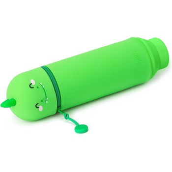 Legami Case 2 In 1 In Soft Silicone, Kawaii, Table Carpene, Zipper Closure, O 6.3 Cm, Dino Theme KA0006 8053610781809