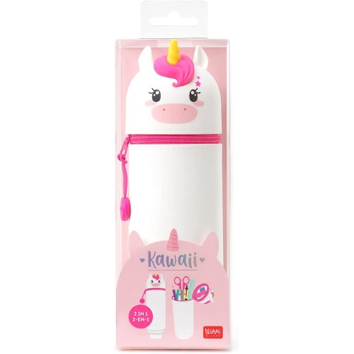 Legami Kawaii 2-In-1 Soft Silicone Κασετίνα Σιλικόνης Unicorn Κλείσιμο Φερμουάρ 6,3 Cm, Μονόκερος Θέμα KA0005 8053610781793