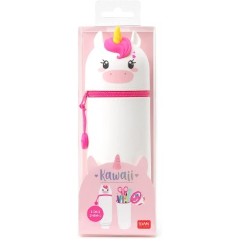 Legami Kawaii 2-In-1 Soft Silicone Κασετίνα Σιλικόνης Unicorn Κλείσιμο Φερμουάρ 6,3 Cm, Μονόκερος Θέμα KA0005 8053610781793