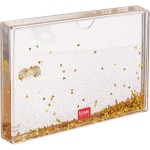 Legami World With Glitter, 16X11 Cm, In PC And Liquid, Yellow Glitter Variant, Table Frame, GPF0003 8059174834845