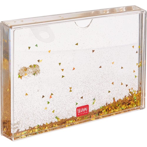 Legami World With Glitter, 16X11 Cm, In PC And Liquid, Yellow Glitter Variant, Table Frame, GPF0003 8059174834845