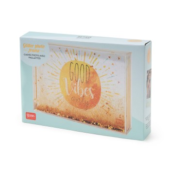 Legami World With Glitter, 16X11 Cm, In PC And Liquid, Yellow Glitter Variant, Table Frame, GPF0003 8059174834845