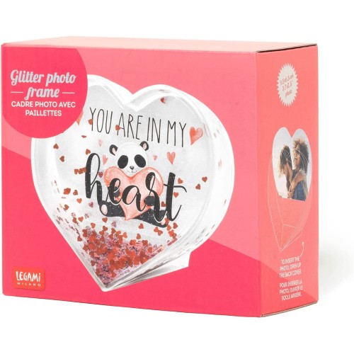 Legami World With Glitter In PC And Liquid, Red Glitter Variant, Table Frame, A Replaceable Photograph Included GPF0005 80541176