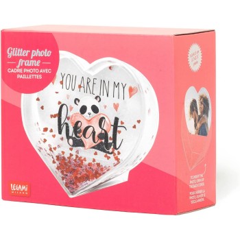 Legami World With Glitter In PC And Liquid, Red Glitter Variant, Table Frame, A Replaceable Photograph Included GPF0005 80541176