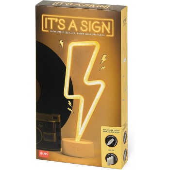 Legami Neon Effect LED Lamp, Its A Sign, H 31 Cm, Flash Theme, Double Power Supply, USB Cable Included Or Batteries LL0004 80543