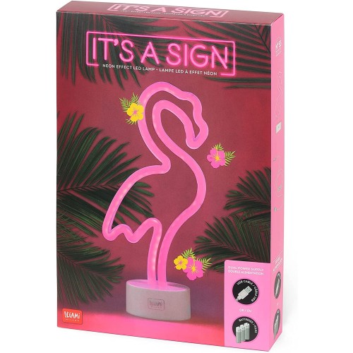 Legami Neon Effect LED Lamp, Its A Sign, 32.5 Cm, Flamingo Theme, Double Power Supply, USB Cable Included LL0002 8054320569930