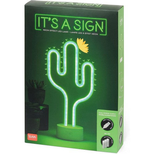 Legami It S A Sign Neon Effect Led Lamp Cactus Διακοσμητικό Φωτιστικό Κάκτος Neon Μπαταρίας σε Πράσινο Χρώμα LL0001 805432056992