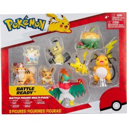 Jazwares Pokemon Battle Figure 8 Pack - Features 2-Inch Pikachu, Eevee, Appletun, Gr JW002542-D 191726426004