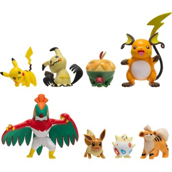 Jazwares Pokemon Battle Figure 8 Pack - Features 2-Inch Pikachu, Eevee, Appletun, Gr JW002542-D 191726426004
