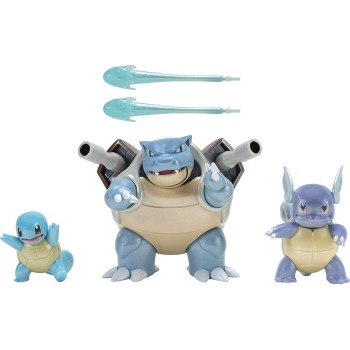 Jazwares Pokemon Evolution Multi pack (Squirtle, Wartortle, Blastoise) JW002773 191726434382
