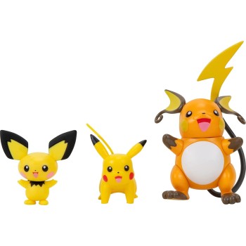 Jazwares Pokemon φιγούρες εξέλιξης 3 τεμ. (Pichu, Pikachu, Raichu) JW002778 191726434436