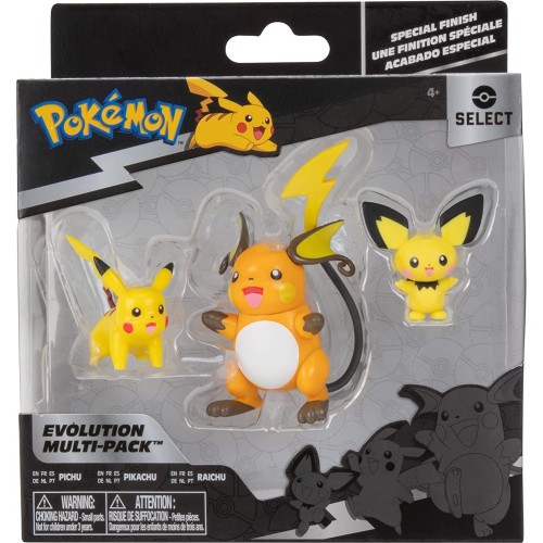 Jazwares Pokemon φιγούρες εξέλιξης 3 τεμ. (Pichu, Pikachu, Raichu) JW002778 191726434436