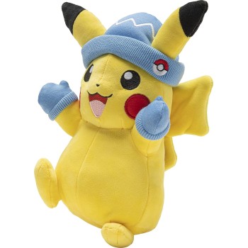 Jazwares Pokemon Winter Hat And Mittens λούτρινο 20cm Xmas Pikachu JW002845 191726436416