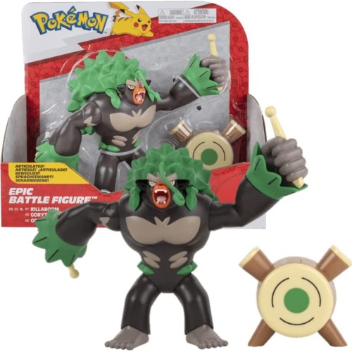 Jazwares Pokemon Epic Battle Figure - Rillaboom JW095164 191726382317