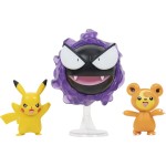 Jazwares Pokemon - Battle Figure 3-Pack - Teddiursa,Pikachu, Ghastly JW095155 191726399230