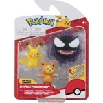 Jazwares Pokemon - Battle Figure 3-Pack - Teddiursa,Pikachu, Ghastly JW095155 191726399230