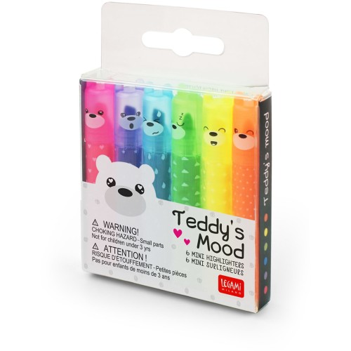 Legami Teddy S Mood - Set Of 6 Mini Highlighters Μαρκαδόροι Υπογράμμισης 5mm Πολύχρωμοι 6τμχ MH0003 8059174834371