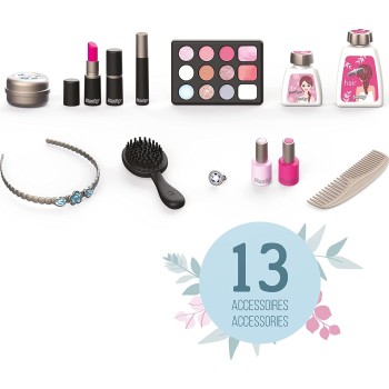 Smoby Kids Beauty Vanity Role Play Case And Roleplay Salon With Stool And Mirror, 7/320148 3032163201489