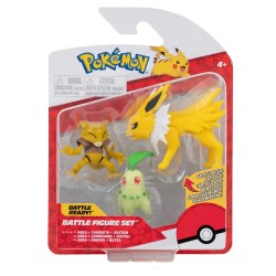 Jazwares Pokemon Figures 3 items Chikorita Abra Jolteon JW095155 191726399254