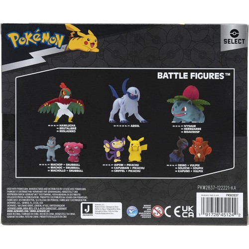 Jazwares Pokemon 4Eevee, Jolteon, Vaporeon, Flareon JW002837 191726451242
