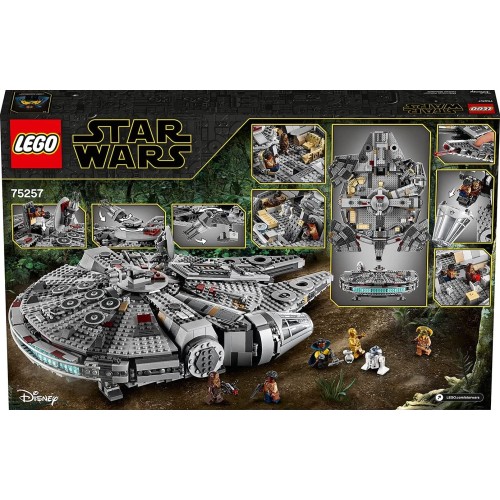 LEGO Star Wars Millennium Falcon Starship Construction Set, With Finn, Chewbacca 75257 5702016370799