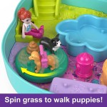 Mattel Polly Pocket Mini Toys, Doggy Birthday Bash Compact Playset With 2 Micro Dolls FRY35 / HKV30 194735108916