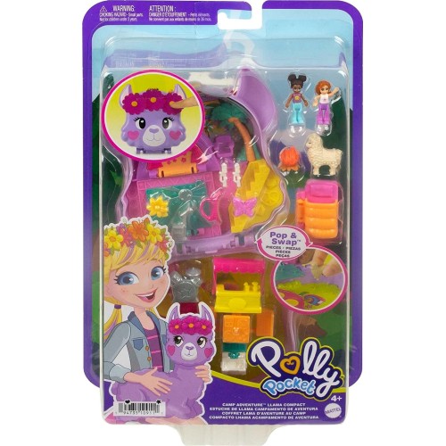 Mattel Polly Pocket Mini - ο Κοσμος της Polly Σετακια Camp Adventure Llama Compact FRY35 / HKV33 194735109111