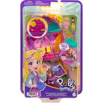Mattel Polly Pocket Mini Toys, Something Sweet Cupcake Compact Playset FRY35 / HKV31 194735109180