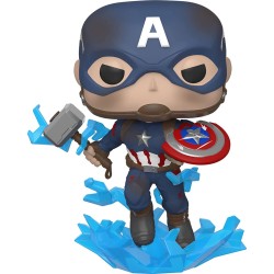 Funko Pop! Marvel Avengers Endgame Captain America With Broken Shield and Mjolnir 573 Bobble-Head 45137 889698451376