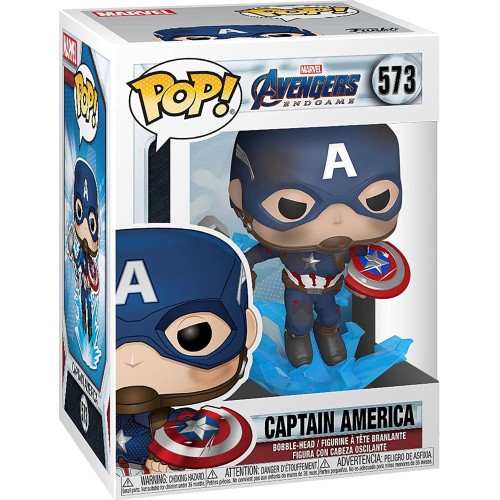 Funko Pop! Marvel Avengers Endgame Captain America With Broken Shield and Mjolnir 573 Bobble-Head 45137 889698451376