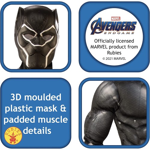 Rubies luxury kostm Black Panther, Avengers 3-4 years, body size 117 cm 700682S 883028338399