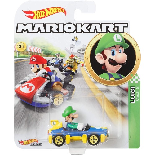 Mattel Hot Wheels Mario Kart Luigi with Mach 8 GBG25 / GBG27 887961714456