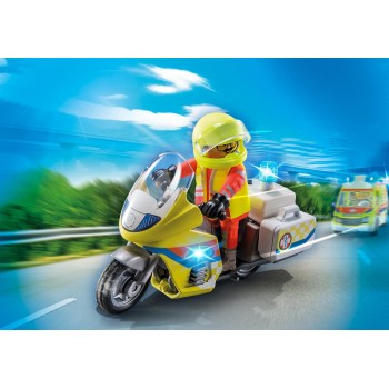 Playmobil City Life Rescue Motorcycle With Flashing Light 71205 4008789712059