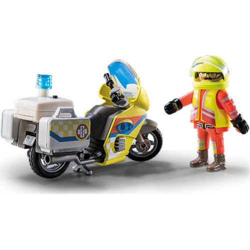 Playmobil City Life Rescue Motorcycle With Flashing Light 71205 4008789712059