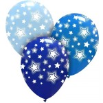maskarata Balloons Blue Stars 6PCS. 30cm diameter with perimeter print Μ0780-Α 5200304407801