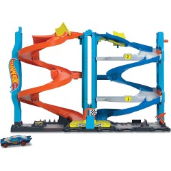 Mattel Hot Wheels City Track Set With 1 Car, 2-In-1 Race Tower That Tra HKX43 194735109654