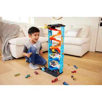 Mattel Hot Wheels City Track Set With 1 Car, 2-In-1 Race Tower That Tra HKX43 194735109654