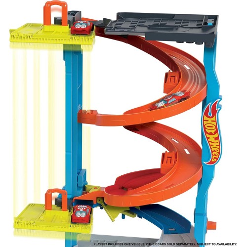Mattel Hot Wheels City Track Set With 1 Car, 2-In-1 Race Tower That Tra HKX43 194735109654