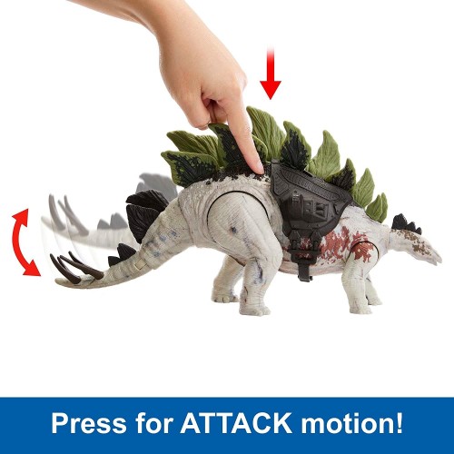 Mattel Jurassic World Dominion Dinosaur Figure Gigantic Trackers Stegosaurus With HLP23 / HLP24 194735116799