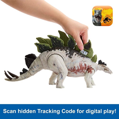 Mattel Jurassic World Dominion Dinosaur Figure Gigantic Trackers Stegosaurus With HLP23 / HLP24 194735116799