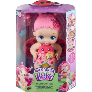 Mattel My Garden Baby Feed And Change Ladybug Doll With Accessories HMX27 194735134441