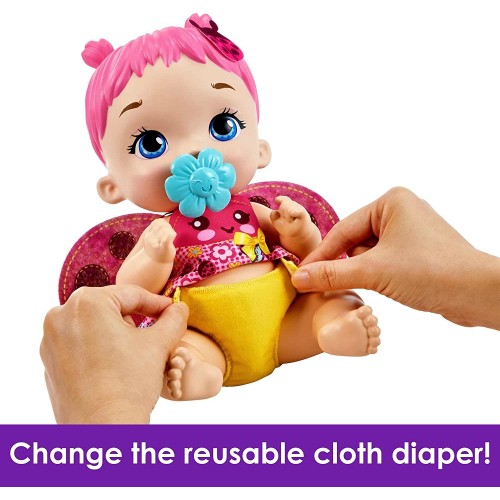 Mattel My Garden Baby Feed And Change Ladybug Doll With Accessories HMX27 194735134441
