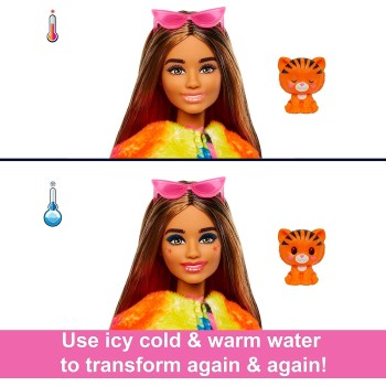 Mattel Barbie Dolls And Accessories, Cutie Reveal Doll With Tiger Plush Costume HKP99 194735106561