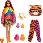 Mattel Barbie Dolls And Accessories, Cutie Reveal Doll With Tiger Plush Costume HKP99 194735106561