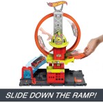 Mattel Hot Wheels City With 1 Toy Car, Kid-Powered Elevator, Water-Like Ramp, Trac HKX41 194735109661