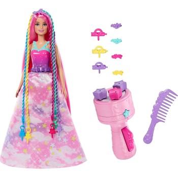 Mattel Barbie Doll, Fantasy Hair With Braid And Twist Styling, Rainbow Extensions, HNJ06 194735141579