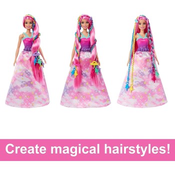 Mattel Barbie Doll, Fantasy Hair With Braid And Twist Styling, Rainbow Extensions, HNJ06 194735141579