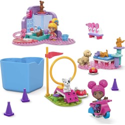 Mega Barbie Color Reveal Building Toys, Train N Wash Pets HHP89 194735074426